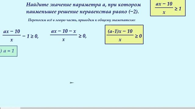 Неравенство с параметром смотреть онлайн