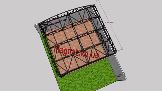 Навес под поликарбонат размером 4870 мм 4200 мм