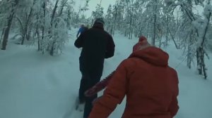 Snowshoe hiking Sirkka Levi Lapland Finland