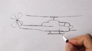How to draw a military Helicopter easy