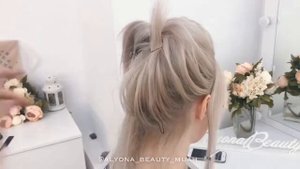 Быстрый высокий пучок на короткие волосы