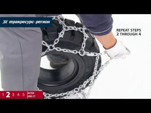 Установка цепей противоскольжения на шины погрузчиков