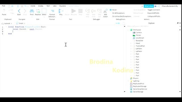 How To Make A Part.Touched Function | ROBLOX Script Tutorial смотреть онлайн