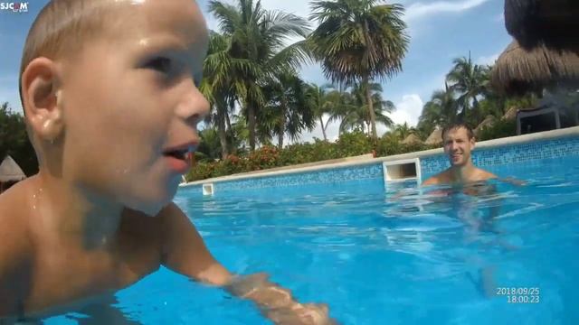 SJ7 star SJCAM подводная съемка в бассейне. Мексика Iberostar Paraiso Del Mar. смотреть онлайн