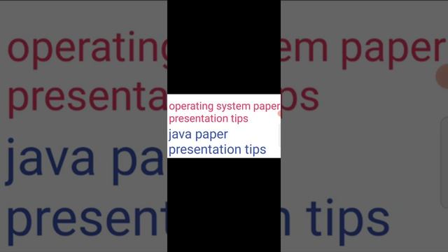 jntuk r20 operating system and java paper presentation tips