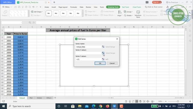 DATA ANALYSIS USING FORECAST FUNCTION | WPS SPREADSHEET