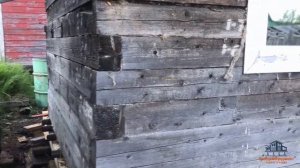 Частичное перемещение бани на винтовые сваи / Замена венцов