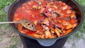 БАКЛАЖАНОВЫЙ ЛАГМАН НА ЗИМУ В БАНКЕ/ БАКЛАЖАНЫ С ПЕРЦЕМ НА ЗИМУ