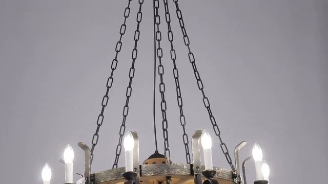 Люстра Деревянная “Гвиневра" D80xH120 стиль кантри смотреть онлайн