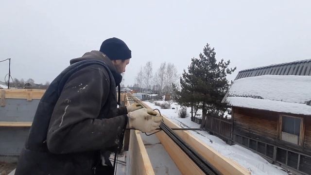 БАНЯ ИЗ ГАЗОБЕТОНА! Армирование монолитного пояса. Армопояс