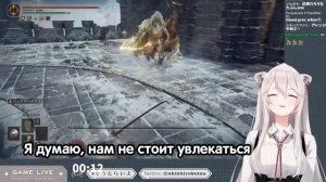 Ботан очень мило успокаивает себя во время боя [Hololive RUSUB]