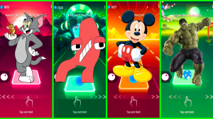 Tom & Jerry VS Alphabet Lore VS Mickey Mouse VS Hulk Coffin Dance EDM Rush Tiles Hop