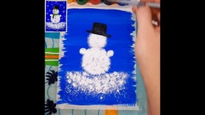 Как легко нарисовать снеговика. Рисуем с нами. Рисуем снеговика. Пошаговый урок гуашью