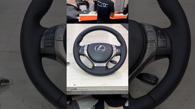 Перетяжка руля Lexus RX 270 в натуральную кожу с утолщением и перетяжка ручки КПП