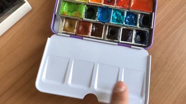 Новый пенал фиолетовый невская палитра White nights violet watercolor box Neva palette Review смотреть онлайн