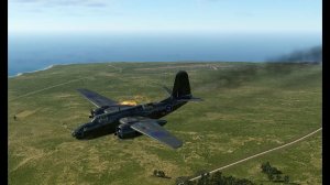 Bf 109 F-4 против Douglas A-20 Boston. Бомбардировщик сбит.