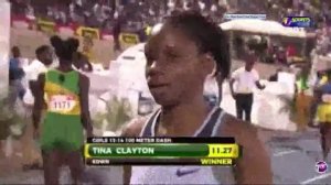 14 yr.old Tina Clayton 11.27 (+1.4) Age Group WR!! Girls C-3 100m Final | Champs 2019