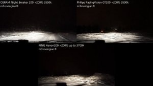 RING Xenon200, OSRAM NIGHT BREAKER 200, Philips RacingVision GT200 Off-Road on Snow