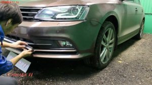 Защита радиатора VOLKSWAGEN JETTA VI Рестайлинг с 2015г.в. (Хром) - strelka11.ru