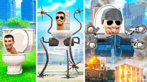 СКИБИДИ ТУАЛЕТ СТАЛ КАЧКОМ В ГТА 5! СТАЛ СУПЕР СИЛАЧОМ НА 24 ЧАСА ОБЗОР МОДА GTA 5! ГТА 5 МОДЫ MODS