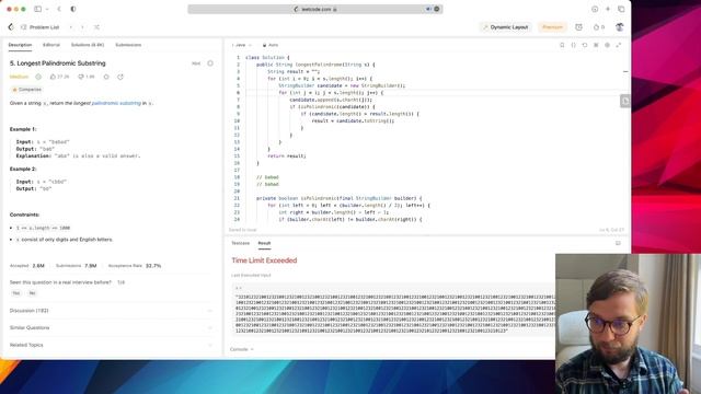 [LEET] Code with me #5 (Longest Polindrominc Substring) смотреть онлайн