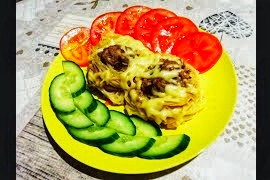 МАКАРОННЫЕ ГНЁЗДА С ФАРШЕМ