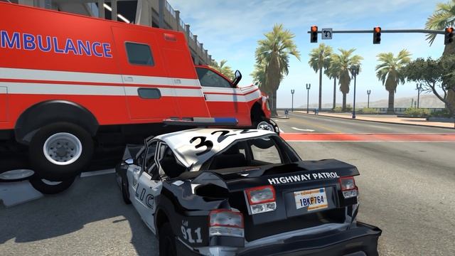 Brakes Failed in Traffic Jam - Beamng drive смотреть онлайн