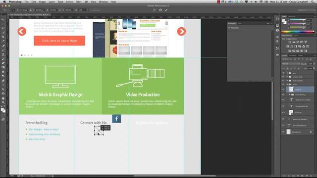 Плоский дизайн при разработке макетов сайта в Photoshop. Урок 19 смотреть онлайн