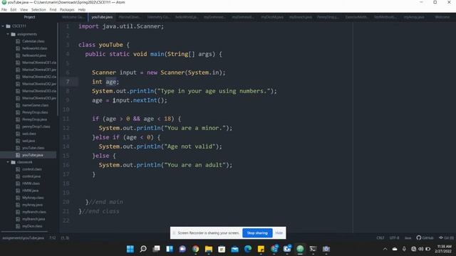 Writing a beginners IF statements in JAVA смотреть онлайн