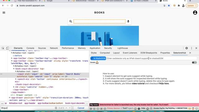cssSelector Tutorial#8 : Learn to write cssSelector for shadow DOM elements.