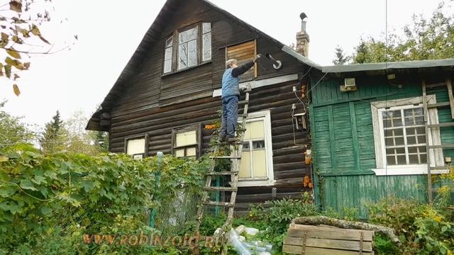 Осенние развлечения. Очистка печной трубы от сажи. смотреть онлайн