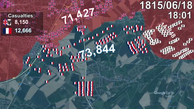 Battle of Waterloo using Google Earth смотреть онлайн