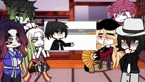 Uppermoons + Muzan react to Muzan tries on Hashira's hairstyle!