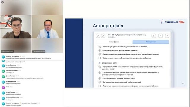 Практический вебинар по новым возможностям и кейсам применения Таймлист (1С:Совещание)