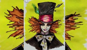 Как нарисовать шляпника скетчмаркерами