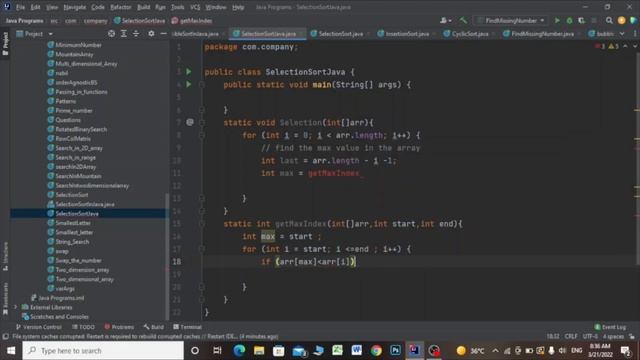 how selection sort algorithm works ||  selection sort code in java