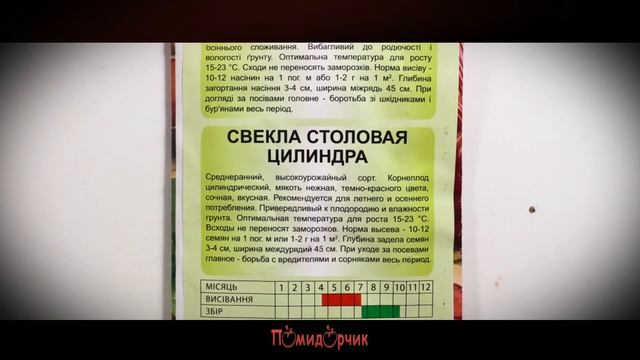 Семена Свекла столовая Цилиндра - Помидорчик смотреть онлайн