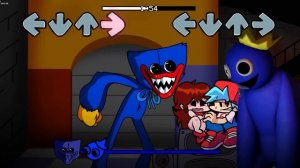 Huggy Wuggy VS Blue ? (FNF Playtime but Rainbow Friends Character Sings It)