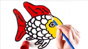 Как нарисовать рыбу / Рисуем и раскрашиваем рыбу для детей / Раскраски малышам #5