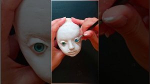 Лицо текстильной куклы. Процесс./The face of a textile doll. The process of work.