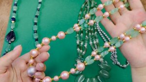 Переделка украшений для Алевтины, жемчуг, Майорка, чешский хрусталь, хлопковый жемчуг, аметист