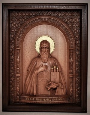 Резная икона "Святой благоверный князь Олег Брянский"