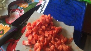 Яичница с помидорами луком и Салом --  по Украински - рецепт с Полтавы Ч.1 но готовим в Сибири
