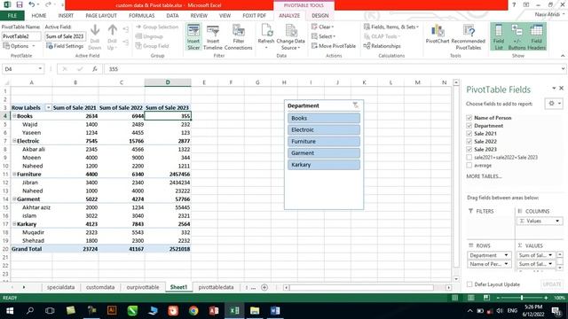 Advanced Excel || Pivot Table || Smart Works || data analysis using Excel