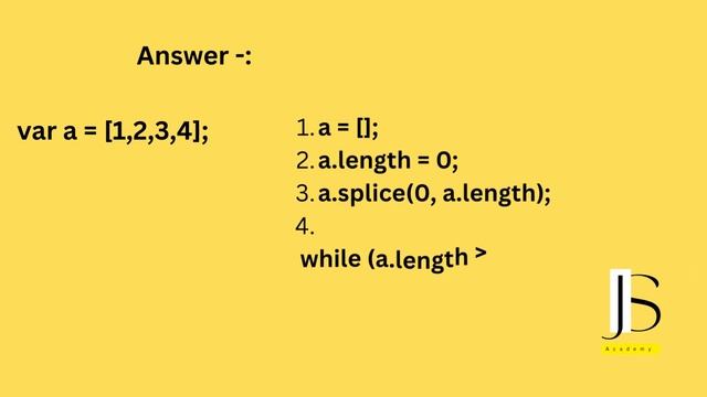 6 how to empty an array in javascript #javascript #javascriptinterview #js_academy