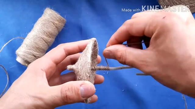 Осенние поделки своими руками. Осенняя композиция. Мастер класс. Поделки из джута. смотреть онлайн