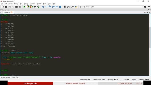 Tamil - Pandas Basics - Series Basic Functionality