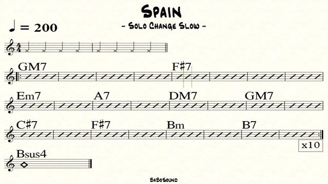 Spain (Solo Change) Slow Backing Track смотреть онлайн