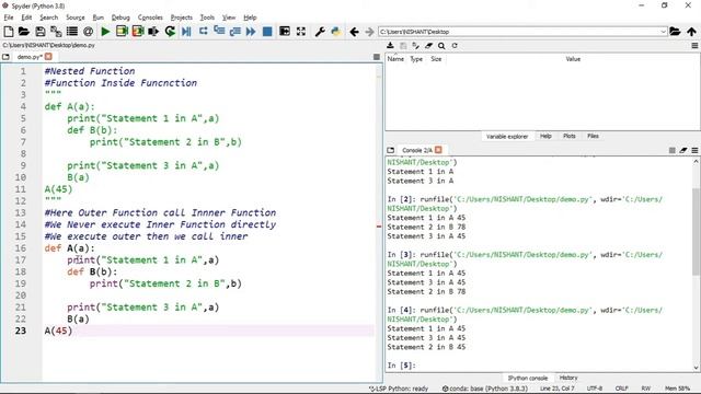 Lecture - 6 - Nested Function in python|Python Intermediate|Python in hindi|Best Python Lectures| смотреть онлайн