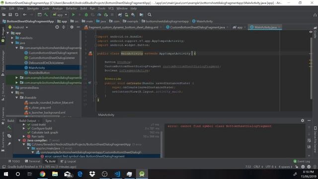 Android Studio (Java) Customize Bottom Sheet Dialog Fragment.
